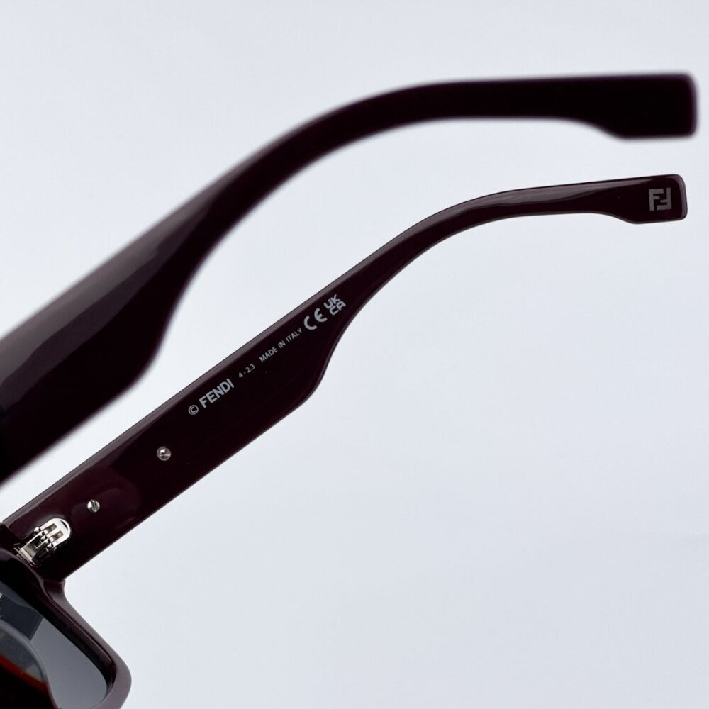 Fendi FE40091U FENDIGRAPHY 69A BRAND NEW Sunglassses Bordeaux Grey Unisex Square - Picture 8 of 11
